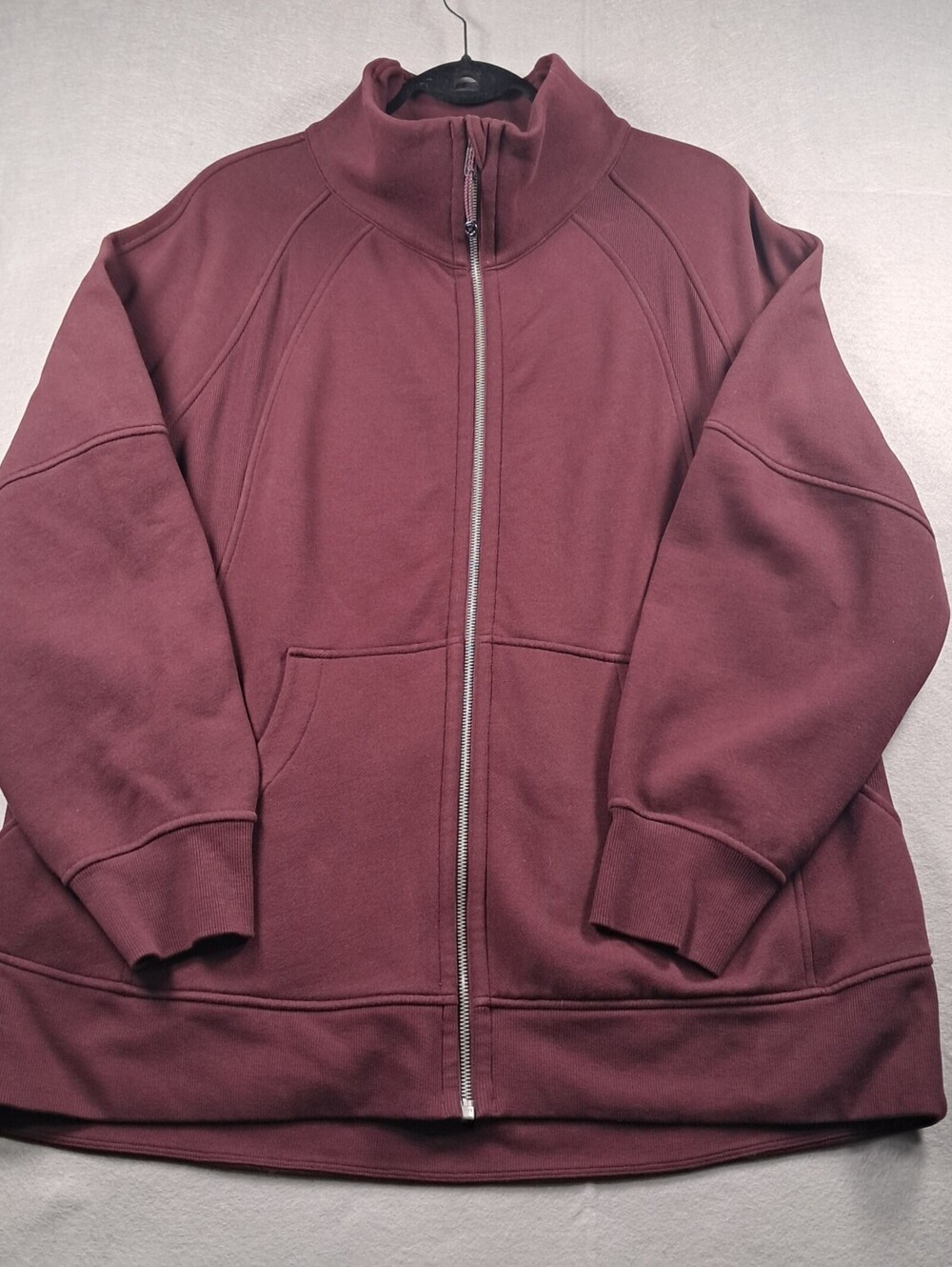 lululemon Scuba Oversized Jacket XL/XXL Burgundy Full Zip Cotton Funnel Neck